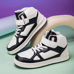 Women's Faux Leather Plush Lined Thermal High Top Sneakers