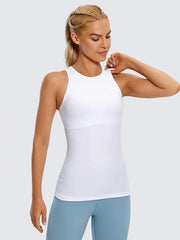 Women's High Neck Tank Top with Bra Racerback