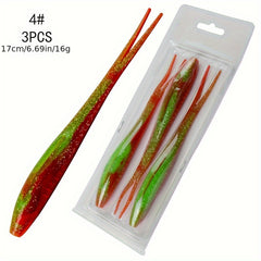 3pcs Fork Tail Soft Lure Bionic Floating Bait Sea Fishing Tackle