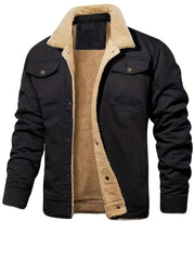 Classic Lapel Collar Winter Coat for Men