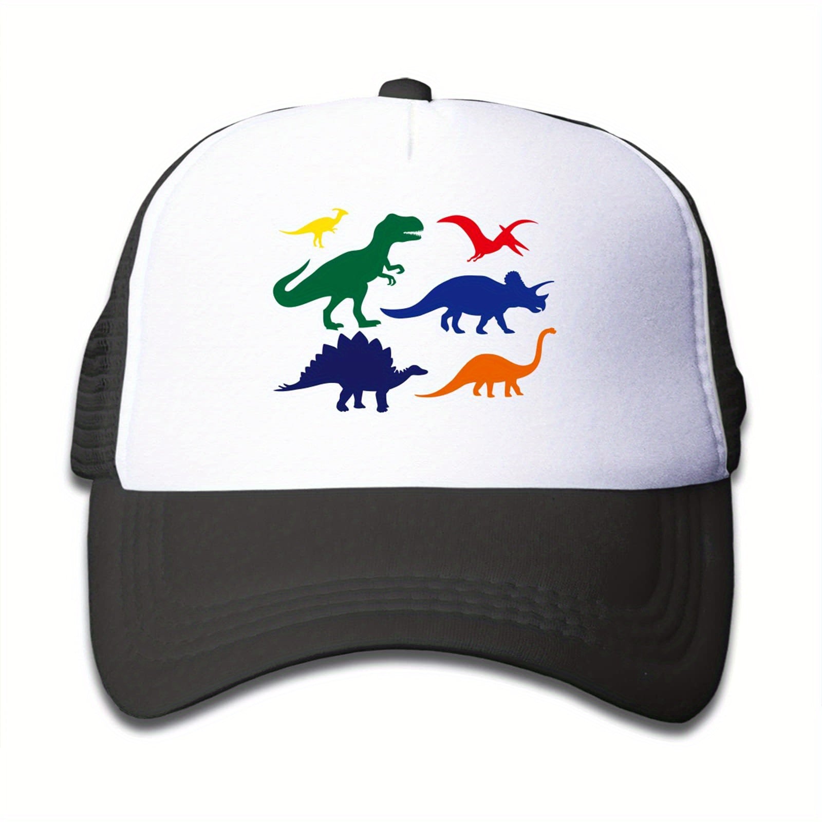 Boys Dinosaur Print Baseball Hat Sunscreen Mesh Breathable Trucker Cap