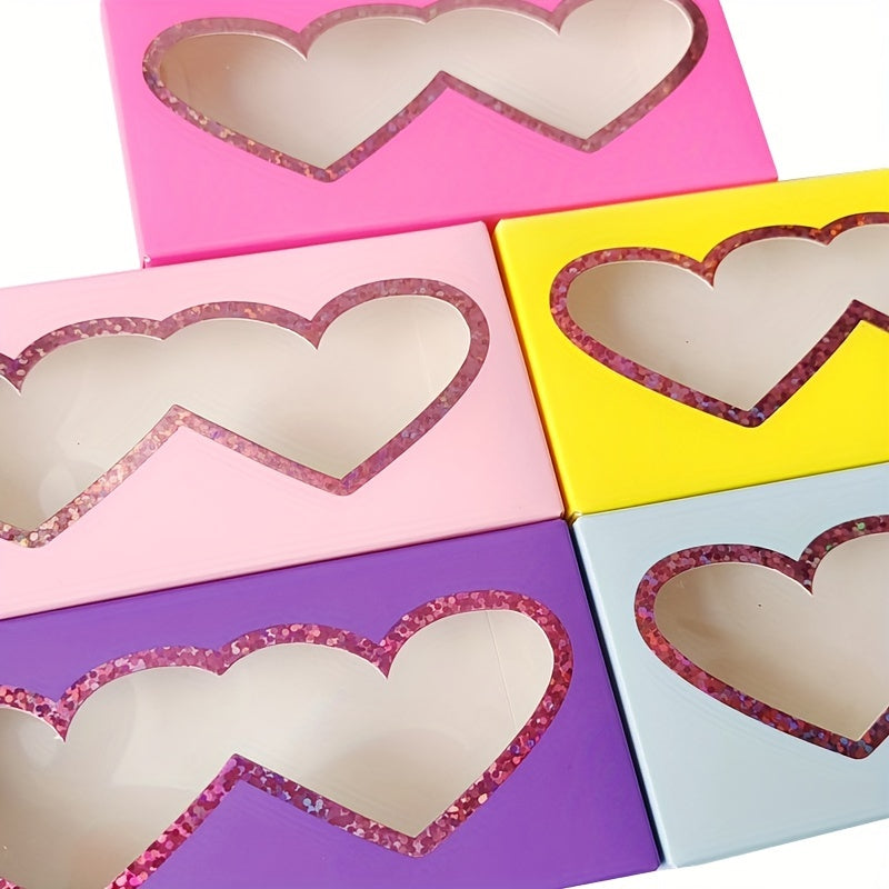 5pcs 3D Heart Mink Eyelashes False Eyelashes with Box