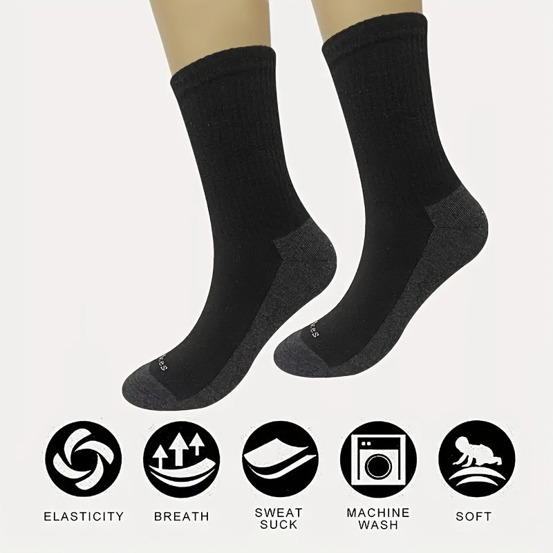 Men's Mid Crew Sport Socks - Sweat Absorbing Comfy Breathable Socks