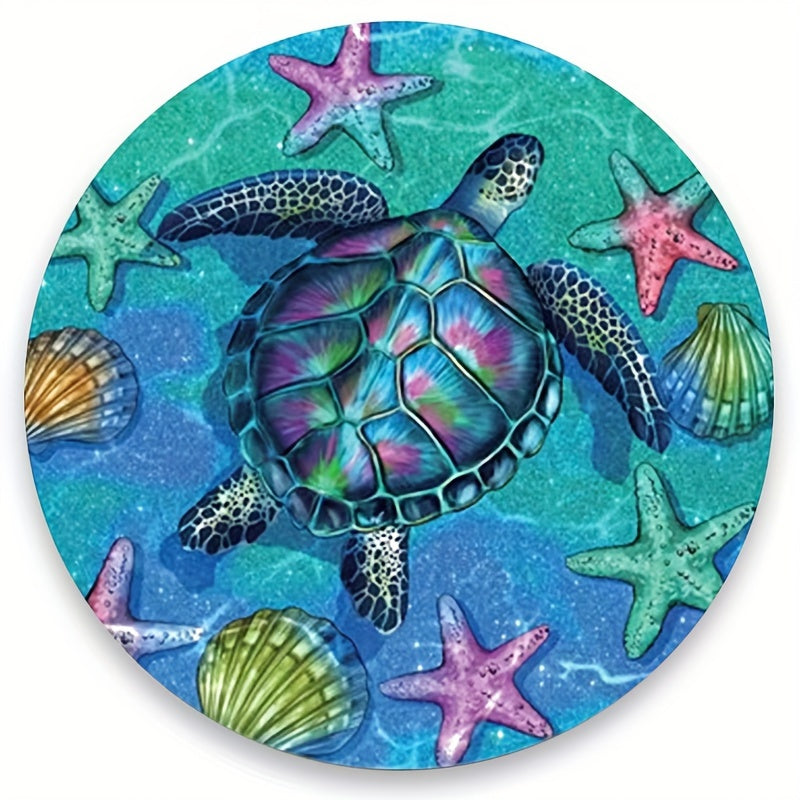 22cm Turtle & Starfish Printed Mouse Pad - Anti Slip & Waterproof
