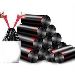 10 Rolls Drawstring Trash Bags 10pcs Per Roll Random Disposable Plastic
