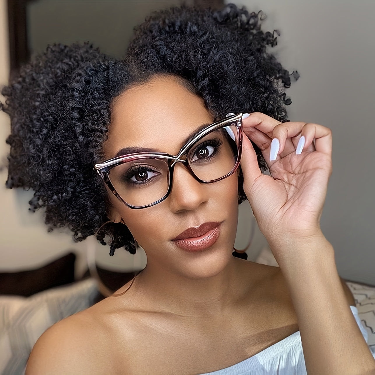 Oversized Clear Lens Glasses For Women Men Cat Eye Eyeglasses