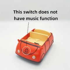 Red Toy Car Moving Wheels Animated Character Figurine Compartment No Needed