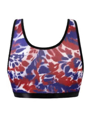 Women's Plus Tie Dye Floral Print Racer Back Tank Bra