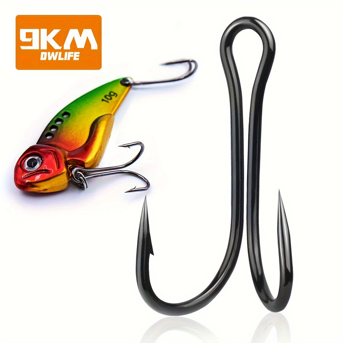 50pcs Double Hooks High Carbon Steel Barbed Worm Hook Fishing Replacement