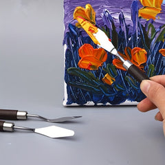 Stainless Steel Painting Scraper Art Spatula with Wooden Handle