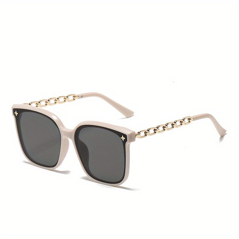 Girl Sunglasses Large Frame Chain Temple Sunglasses