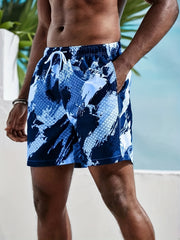 Men's Beach Shorts Elastic Waist Drawstring Summer Resort