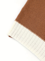 Colorblock Open Front Sweater Cardigan