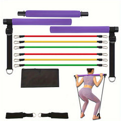 10pcs Pilates Fitness Stick Set Resistance Tension Rope for Body Shaping