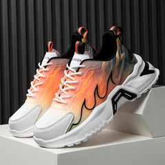 Men's Luminous Night Glow Sneakers Soft Sole Lace Up Shoes