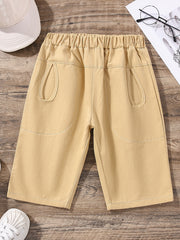 Boys Casual Thin Cotton Elastic Waist Shorts Kids Summer Clothes