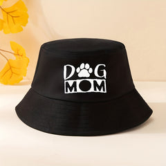 Solid Cotton Dog Mom Bucket Hat Lightweight Sunshade Fisherman Cap