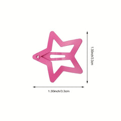 10pcs Colorful Star Snap Hair Clips for Girls Toddlers