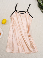Bear & Floral Print Satin Pajamas Set