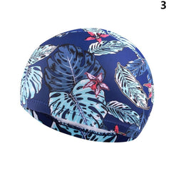 Printed Nylon Swimming Cap for Long Hair Men Women Pool