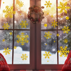 Glitter Snowflake Window Clings Set