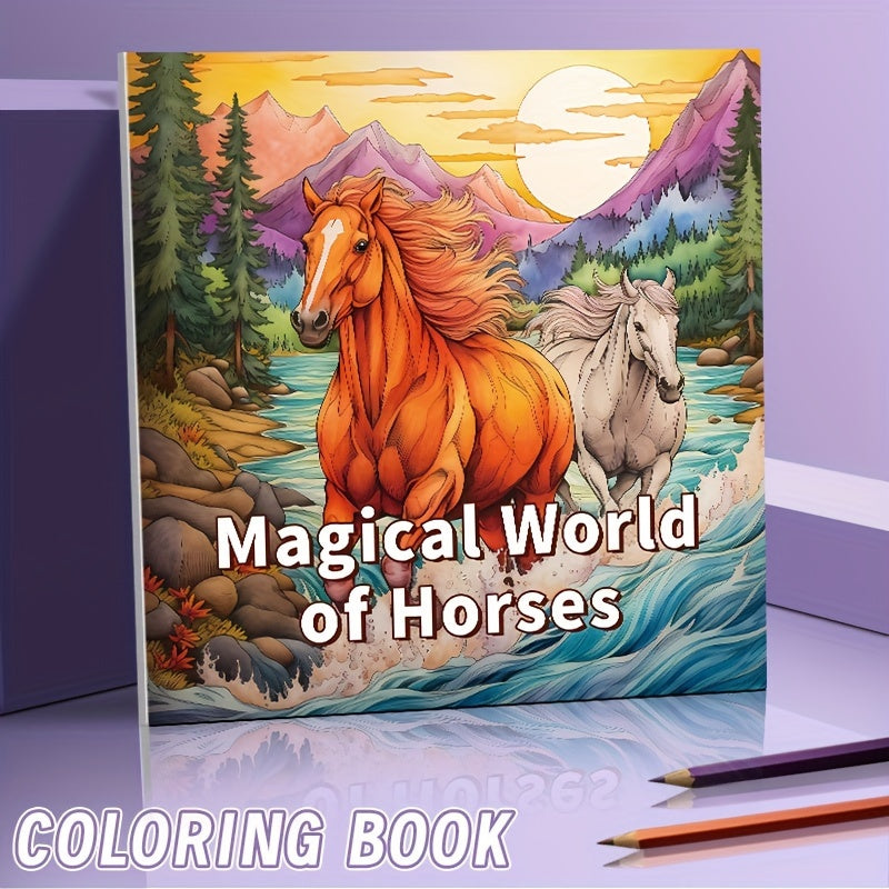 Fantasy World Of Horses Painted Book 40 Images Thickened 20 Pages