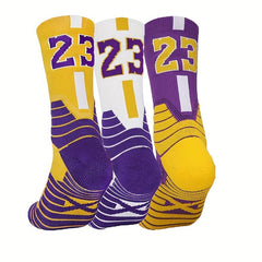 Men's Thick Mid Calf Basketball Socks - Non-slip Sports Sweat Absorption