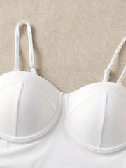 Ribbed Backless Stretch Bikini Top