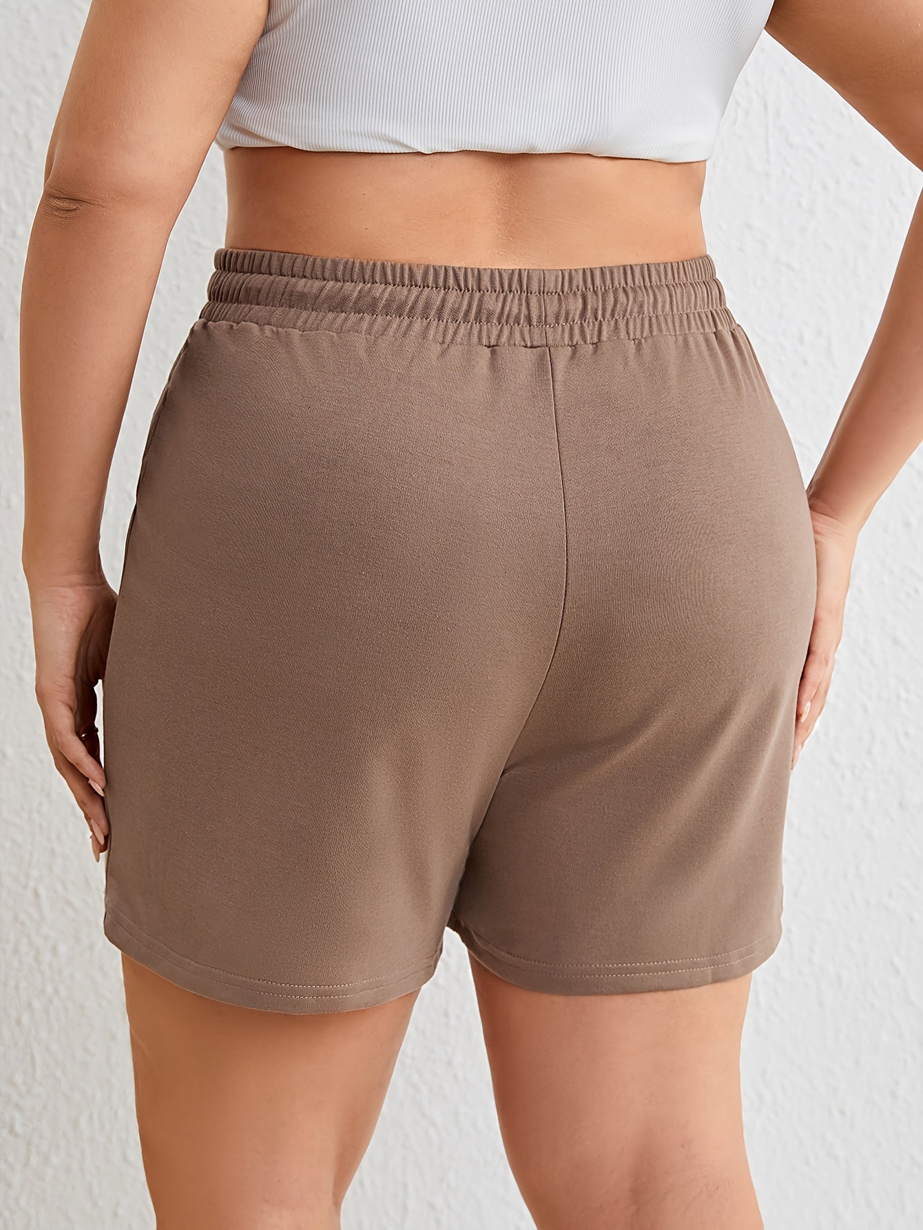 Graphic Print High Rise Elastic Waist Drawstring Comfy Shorts