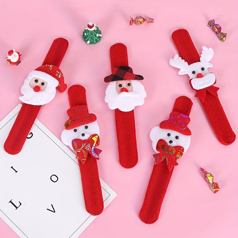 4pcs Christmas Bracelets Plush Doll Wristband Holiday Gathering