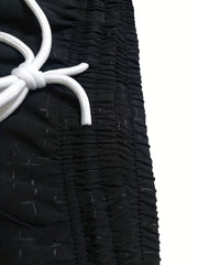 Men's Breathable Wings Print Drawstring Running Shorts