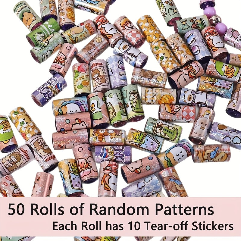 50pcs Resin Sticker Beads for DIY Bracelets Colorful Tear Off Ideal for Crafts
