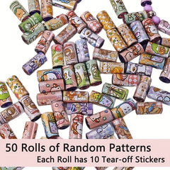 50pcs Resin Sticker Beads for DIY Bracelets Colorful Tear Off Ideal for Crafts