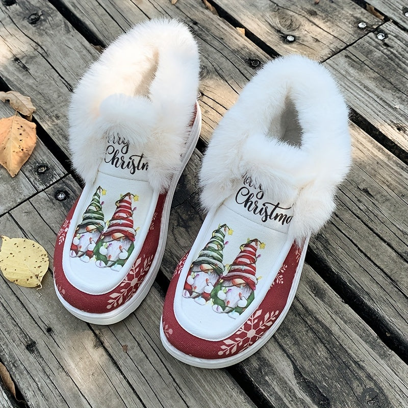 Merry Christmas Plush Lined Snow Boots