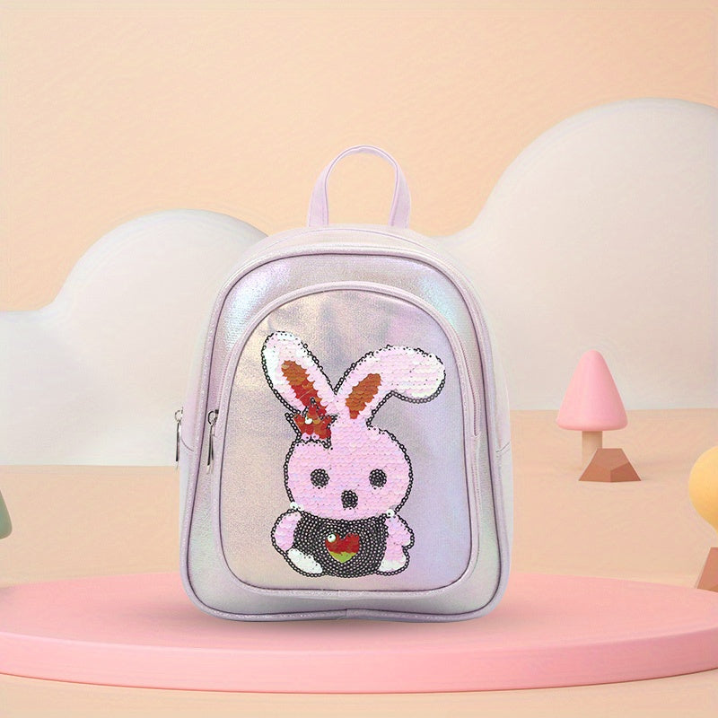 Sequin Rabbit Backpack For Teens Boys Girls Kindergarten School Bag