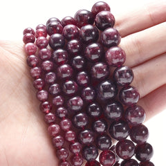Red Garnet Stone Beads Round Spacer Bead for DIY Jewelry 6 8 10mm
