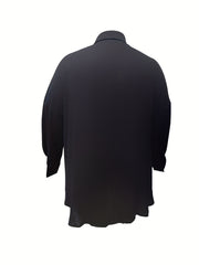 Ribbed Button Up Long Sleeve Blouse