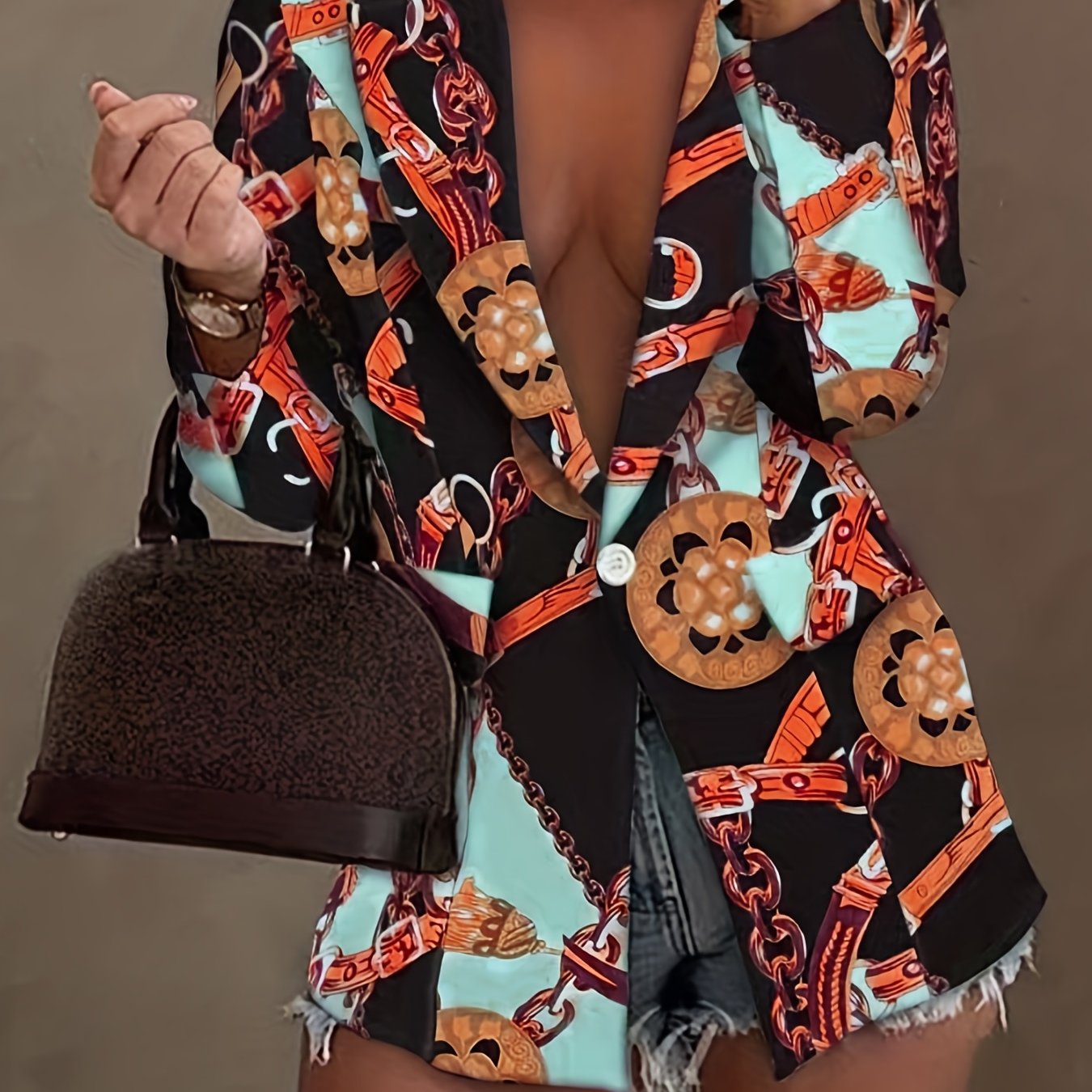 Vintage Lapel Blazer Long Sleeve Outerwear