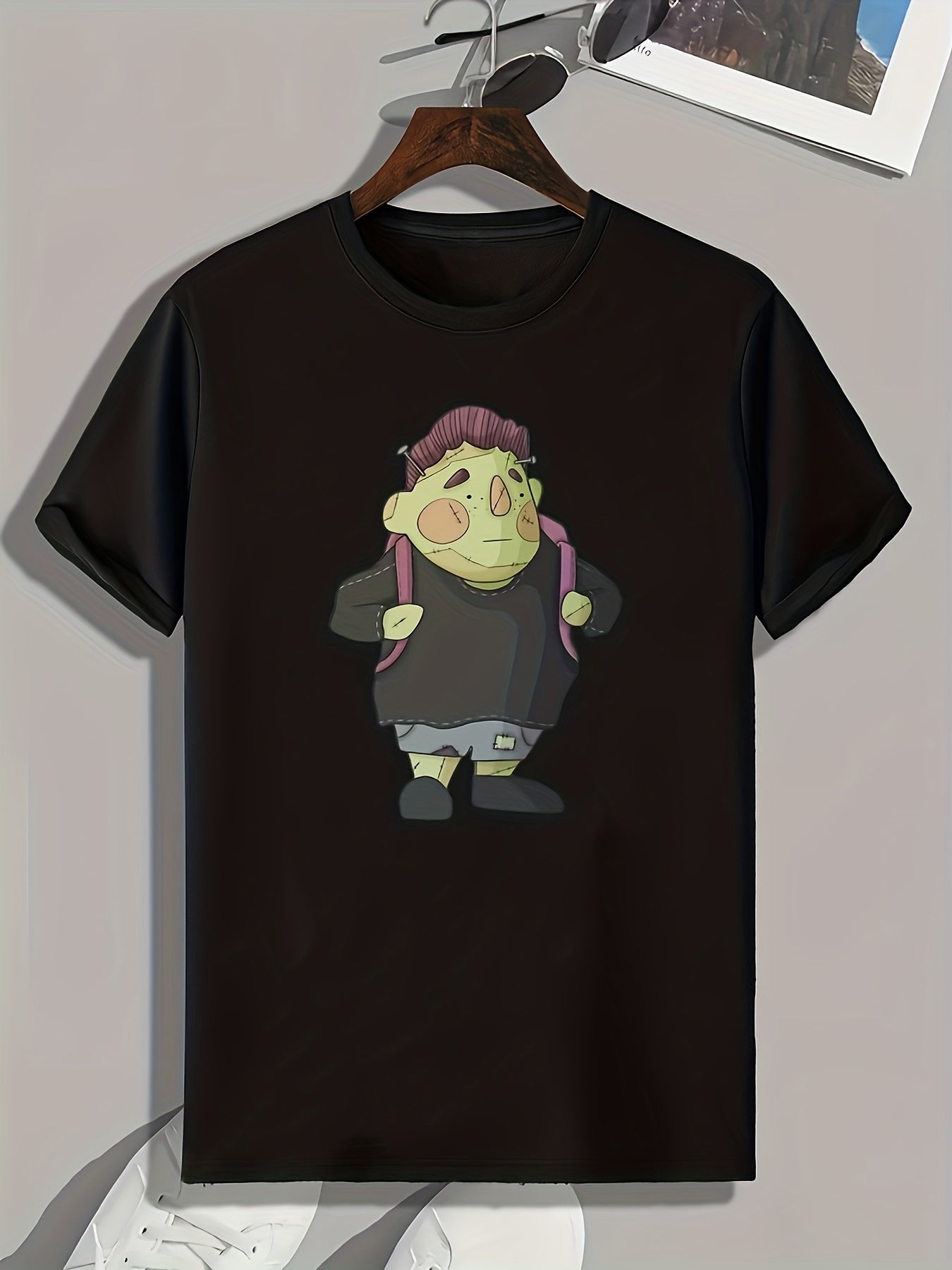 Cartoon Print Men's Graphic T-shirt Casual Tee Summer Clothing