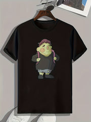Cartoon Print Men's Graphic T-shirt Casual Tee Summer Clothing
