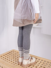 Girls Block Elastic Leggings Soft Comfortable Knit Pants Kids Clothes