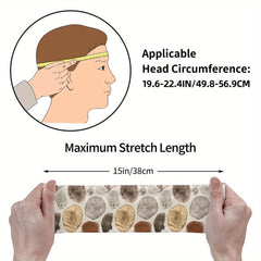 Vintage Breathable Headband with Geometric Pattern for Sports and Casual Wear