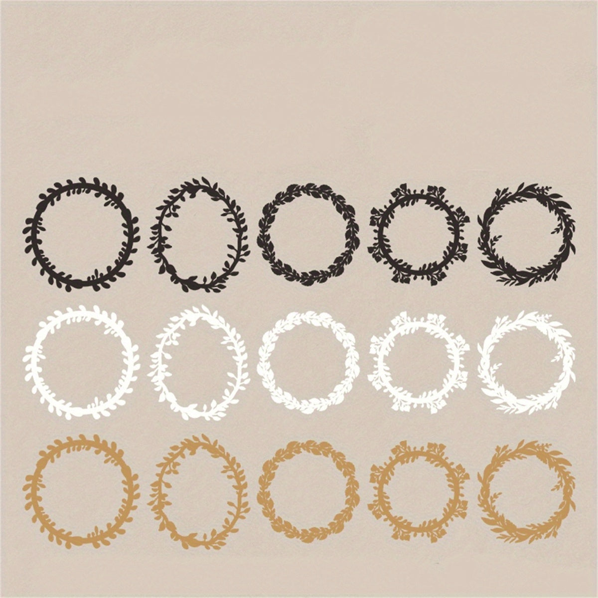 15pcs Hollow Flower Wreath Border Lucky Flower Series Non Adhesive