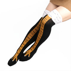 Funny Chicken Leg Crew Socks Novelty Cartoon Pattern Women Stockings