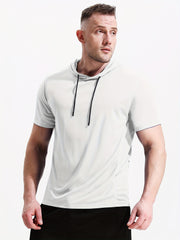 Men's Athletic Quick Dry Hooded T shirt Breathable Top