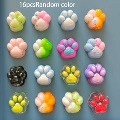 Colorful Rainbow Cat Paw Squeeze Toys Soft Finger Friendly for Kids & Adults