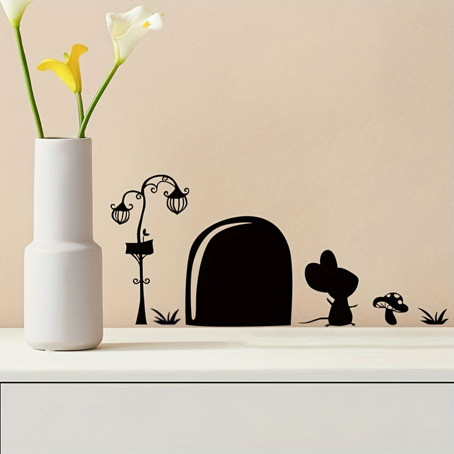 Little Mouse Door Hole Wall Sticker Self-adhesive Decoration
