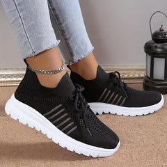 Women's Mesh Sports Shoes Lightweight Lace Up Running Sneakers