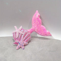 Girls Mermaid Tail Hair Clips Starfish Shell Headwear