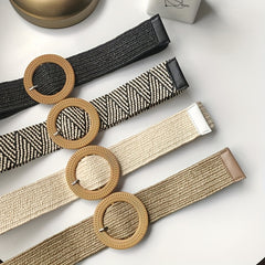 Wide Braided Belt Elastic Loose Leather Belt For Men